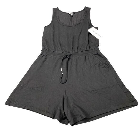 Athleta Balance Sleeveless Romper Black Womens Size Medium MSRP: $79 - Picture 2 of 16
